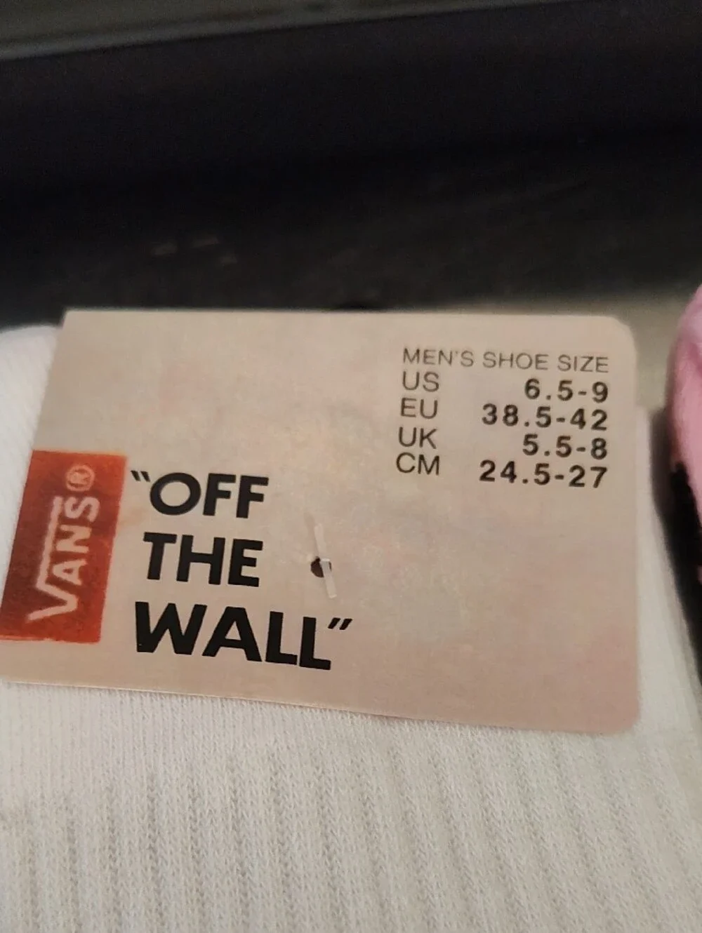 Vans Checkerboard Crew Socks - White & Red, Pink & Black